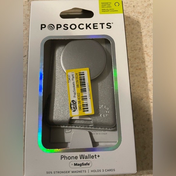 PopSockets Plant Leather PopWallet+ with PopGrip Cell Phone Grip and Stand - Picture 1 of 4